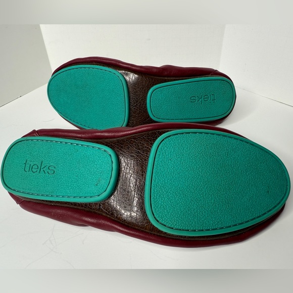 Tieks Gavrieli Size 7 Leather Ballet Flats Slip On Shoes Burgundy Wine Red - Picture 9 of 10